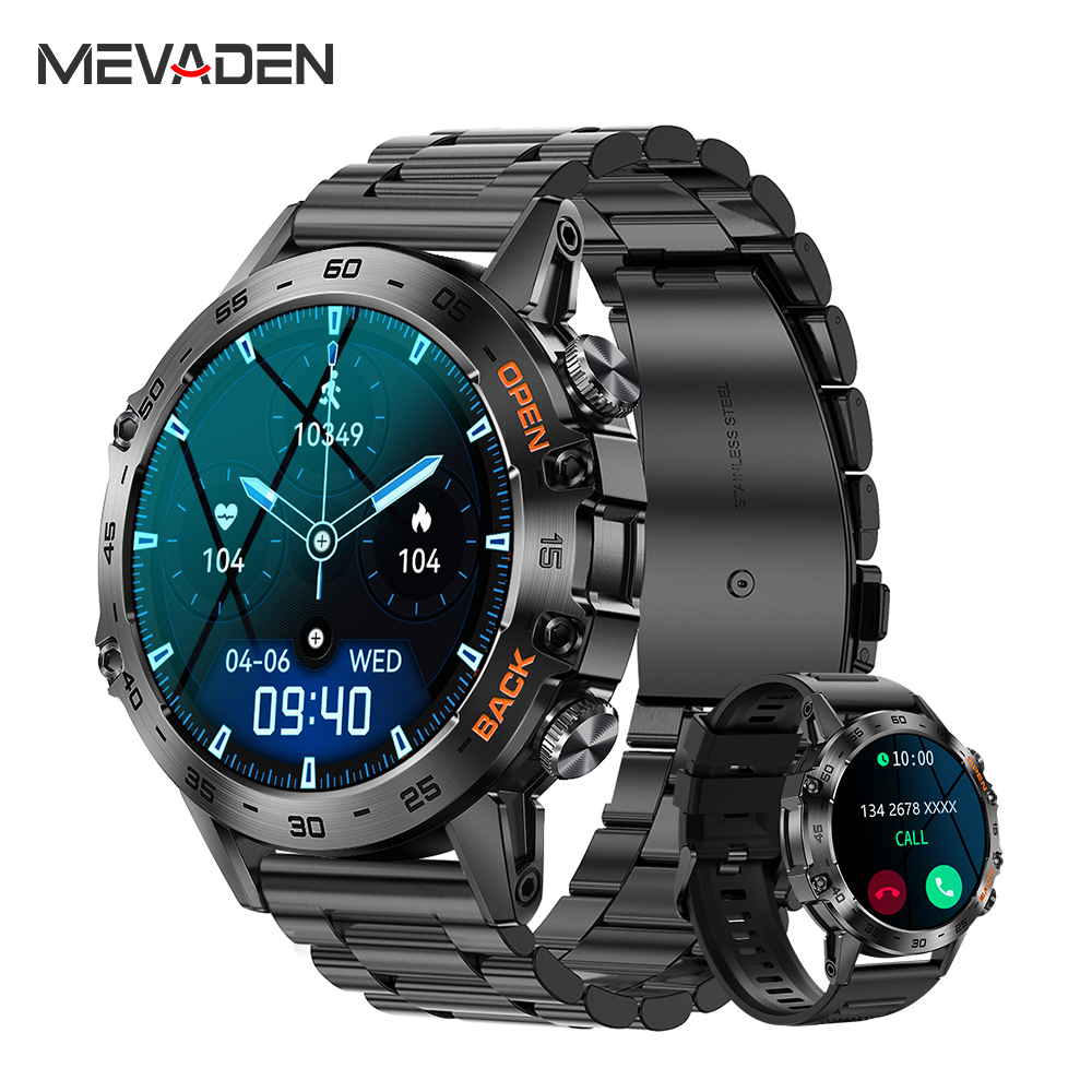 Smartwatch Faces - MEVADEN Steel 1.39 inch Heren Luxe
