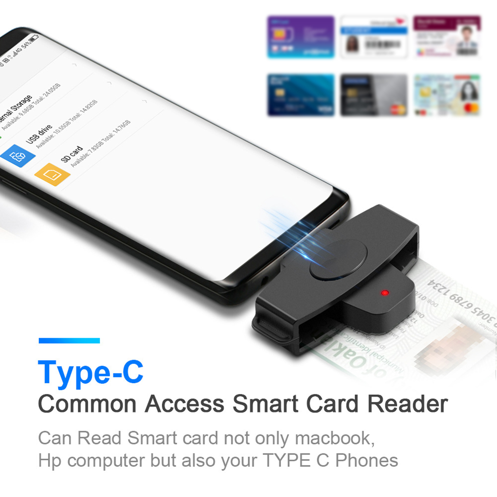Smart Accessories - Kaartlezeradapter Draagbare EMV-kaart Externe kaartlezer Bankbelastingaangifte
