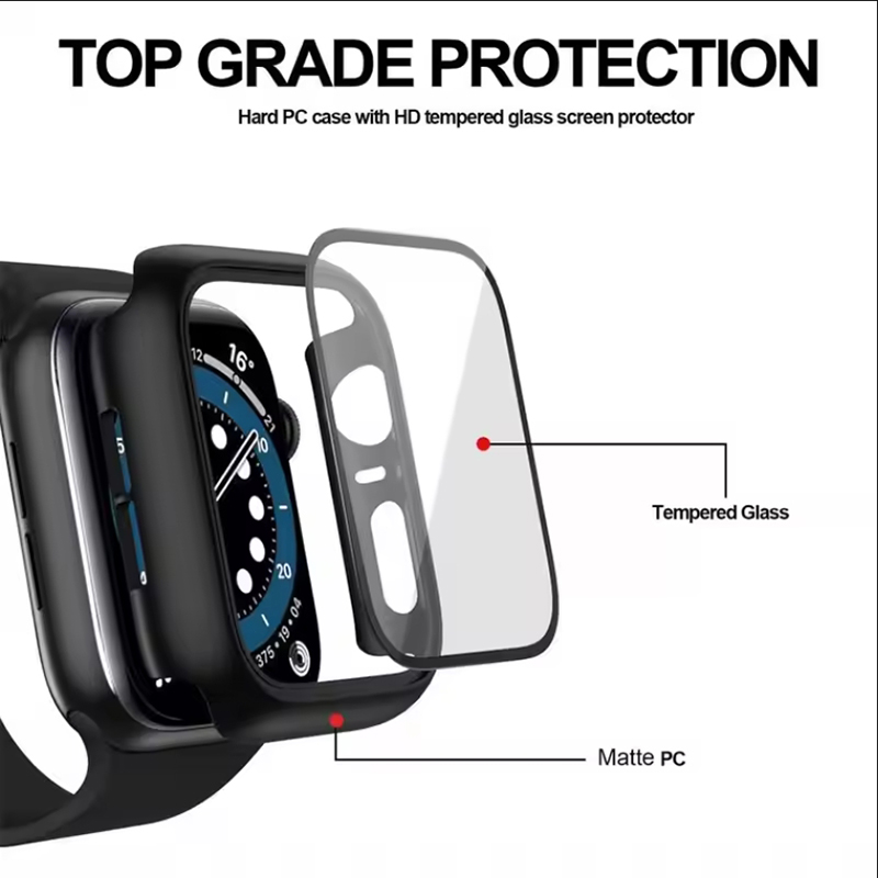 Gehard glas + hoesje voor Appl - Watch Case Bumper recensie en prijs