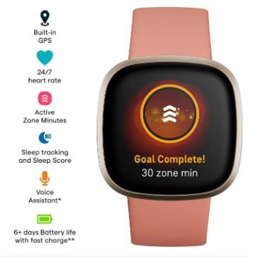 Fitbit Versa 3 Motiverende Gez - Smartwatch X recensie en prijs